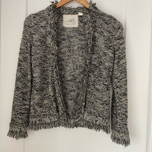 ANGEL of the North Cardigan Sweater Blazer black white size XS